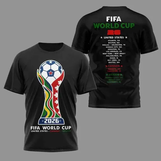 Fifa World Cup 2026 United States Canada Mexico Host Cities T-shirt