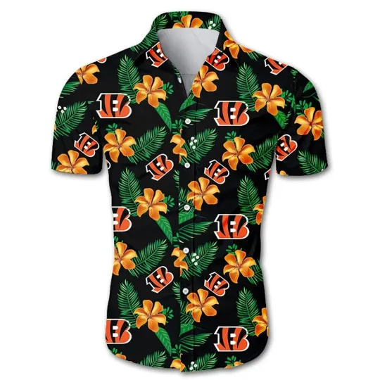 Discover Personalized Cincinnati Football Bengalss Team Hawaiian Shirt Short Sleeve Adult