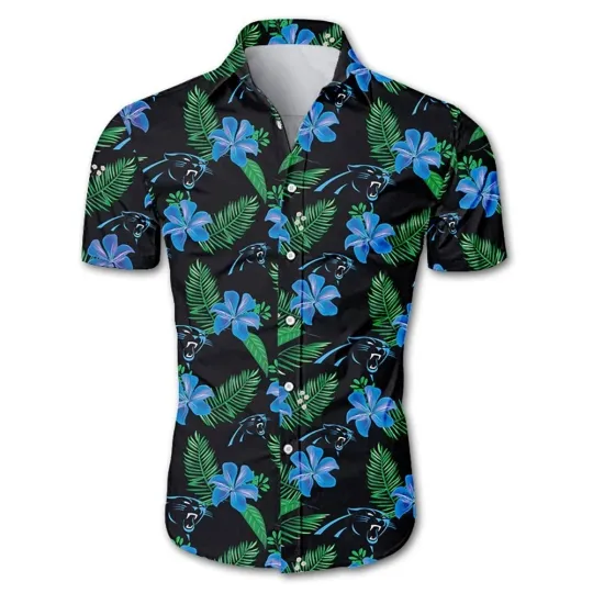 Discover Personalized Carolina Football Pantherss Team Hawaiian Shirt Short Sleeve Adult
