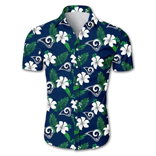 Discover Personalized Los Angeles Football Ramss Team Hawaiian Shirt Short Sleeve Adult