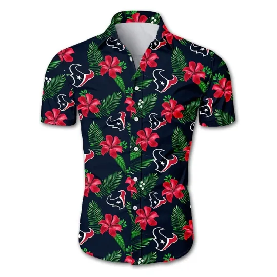 Discover Personalized Houston Football Texanss Team Hawaiian Shirt Short Sleeve Adult