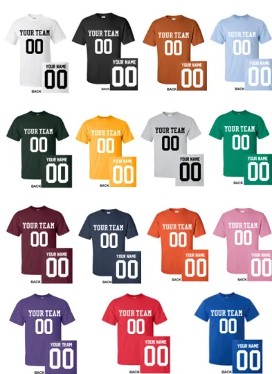 Discover CUSTOM CLASSIC T-Shirt JERSEY Personalized Name Number Football Softball S-5XL