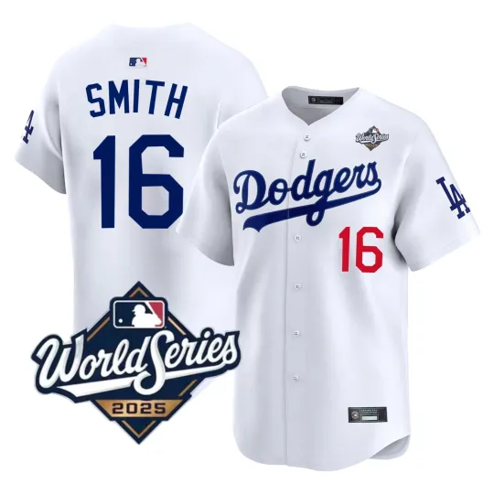 Discover Men's Dodgerss #16Will Smith Royal 2025 World Series Stitched Jersey S-3XL