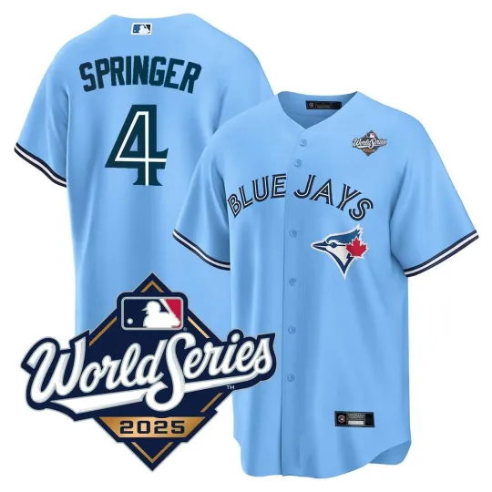 Discover Men's Blue Jayss Powder Blue 2025 World Series Limited Player Stitched Jersey NWT
