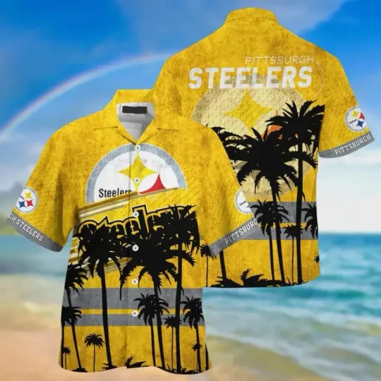 Discover Pittsburgh Steeler Sunset Palms Hawaiian, Gift For Friends