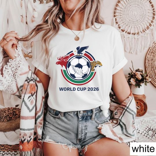 Discover World Cup 2026 Shirt | North America United Soccer Tee, Canada USA Mexico Football Fan Gift, Moose Eagle Jaguar Graphic, FIFA Tournament Top