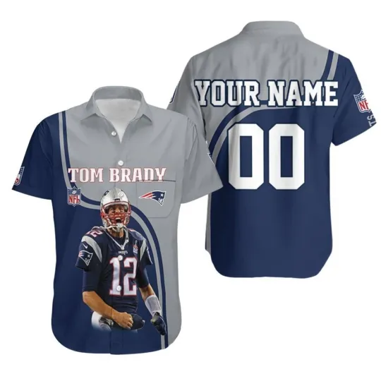 New England Patriots Hawaiian Shirt Tom Brady 12 The Moment
