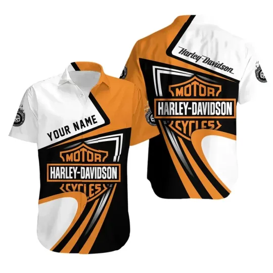 Discover Personalized Harley Motor Racing Davidson Casual Button-Down Shirt Unisex Adults