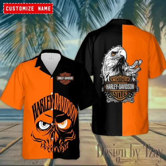Discover Harley Racing Davidson Casual Button Down Shirt
