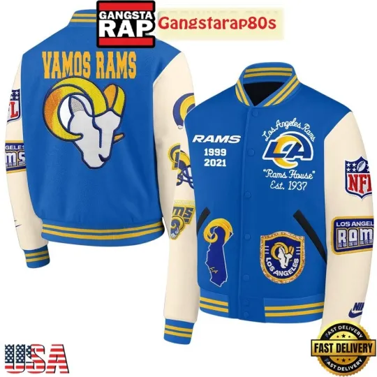 Discover Los Angeles City Ram Vamos Rams Baseball Jacket Est 1937