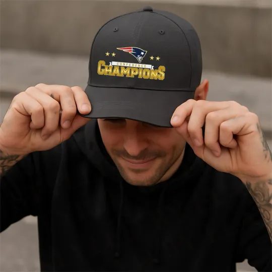 Discover New England Patriots 2025 AFC Champions Baseball Cap