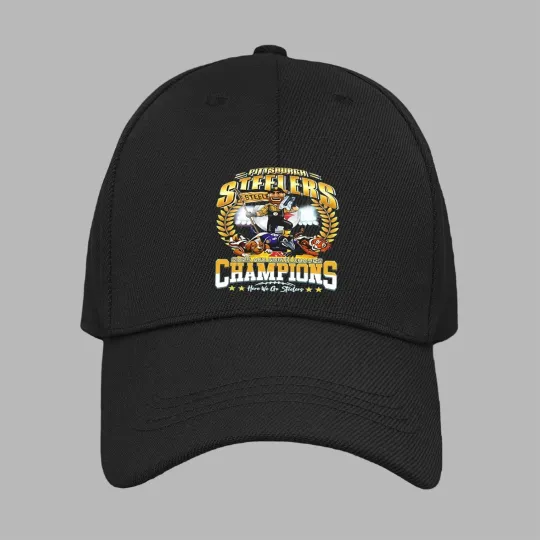 Discover Pittsburgh Steeler 2025 AFC North Champions here we go Steeler Baseball Cap