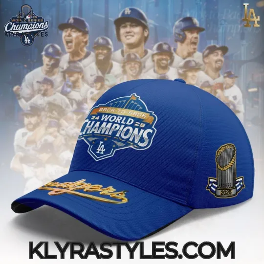 Los Angeles Dodgers Back to Back World Series Champions Blue Baseball Cap