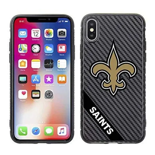 football New Orleans Saints Black Carbon Case for iPhone X, XS (5.8")