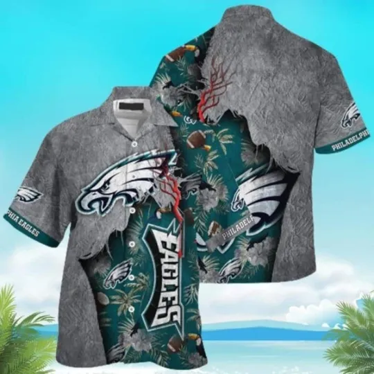 Discover Philadelphia Eagles Hawaiian Shirt Practical Beach Gift