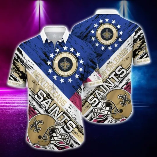 New Orleans Saints Gridiron Stars Hawaiian Shirt