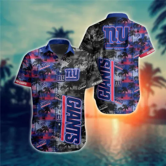 Discover New York Giants Tropical Sunset Hawaiian Shirt