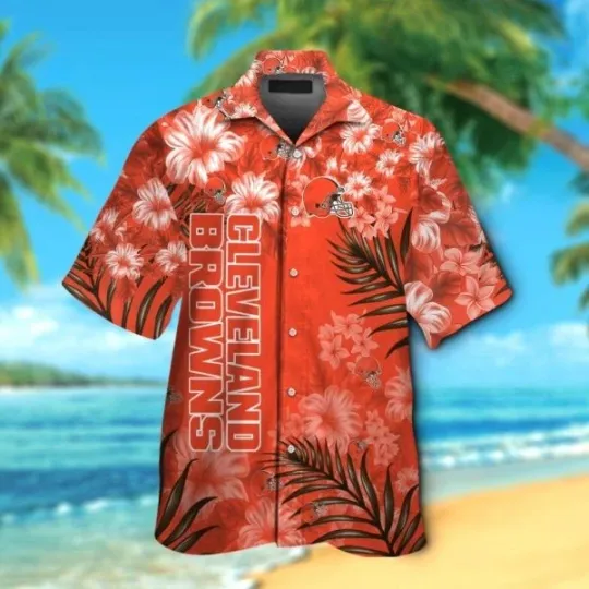 Cleveland Browns Tropical Flower Paradise Hawaiian Shirt