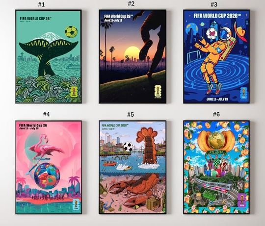 16 Host Cities FIFA World Cup 2026 Poster, Custome FIFA World Cup 2026 Cityscapes Poster, Quirky Collectible Art