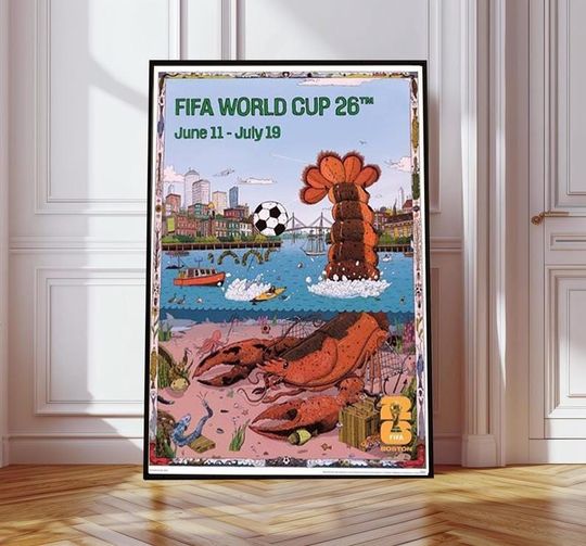 Discover Boston Official FIFA WorldCup 2026 Poster/Canvas Wall Art Decoration
