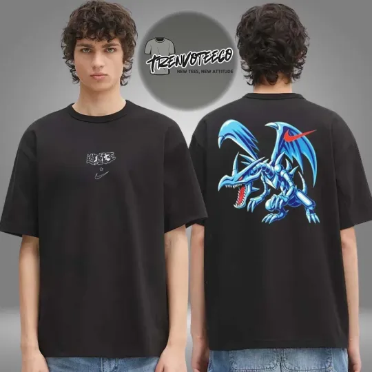 Yugioh Men’s Dual Swoosh Red Eyes Black Dragon T-Shirt