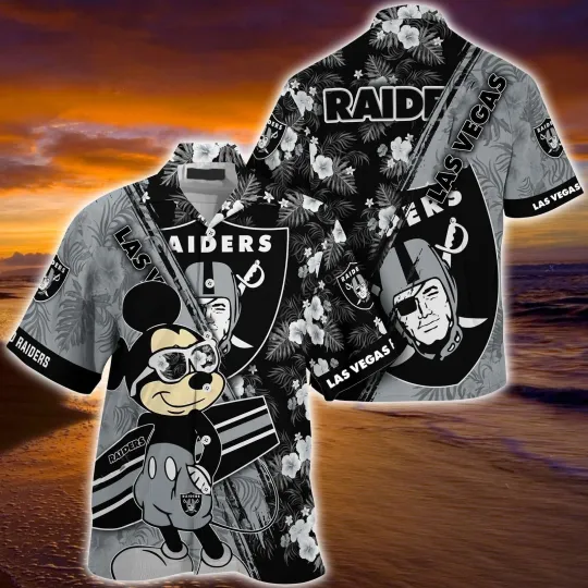 Las Vegas Raiders Sunset Tropical Crossover Haw, Gift For Fans, Gift For Friends
