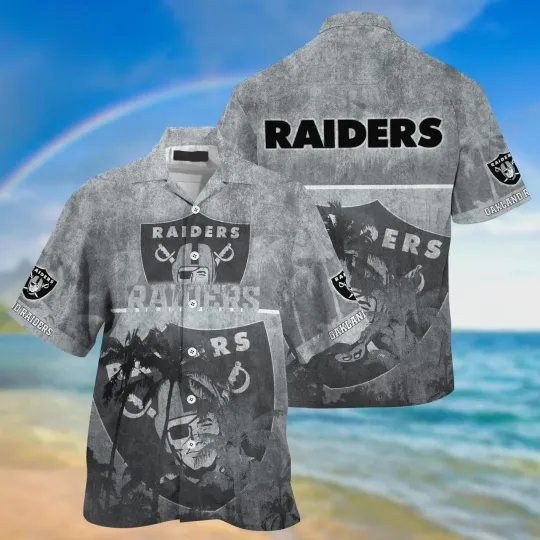 Las Vegas Raiders Grayscale Classic Hawaiian, Gift For Fans, Gift For Friends