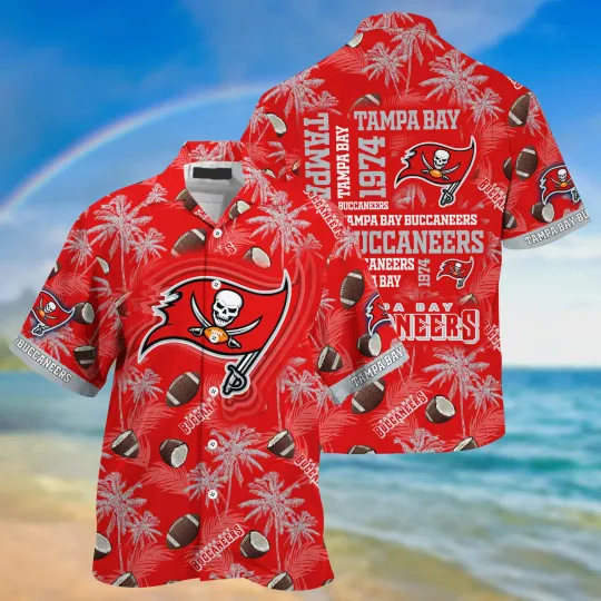 Tampa Bay Buccaneers Seaside Buccaneer Hawaiian, Gift For Fans, Gift For Friends