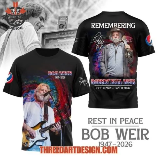 Discover Resst In Peace Bob Weir 1947-2026 All Over Print 3D T-Shirt