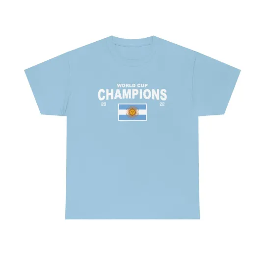 Discover Argentina Champions World Cup 2022 Tshirt Blue BASIC Tee