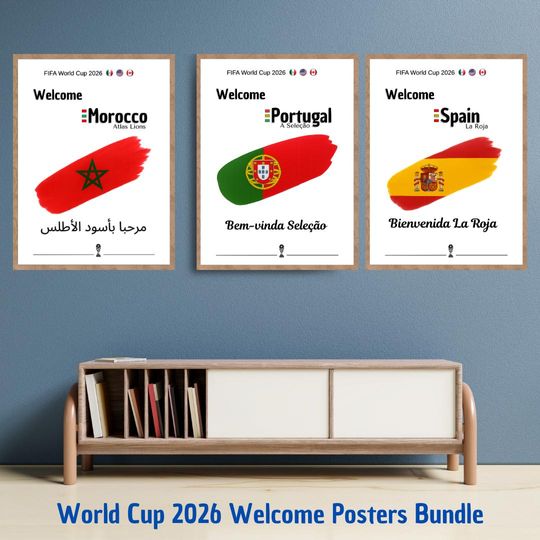 Discover World Cup 2026 All Qualified Teams Poster Set | 48 Nations Welcome Art | FIFA Football Decor Bundle