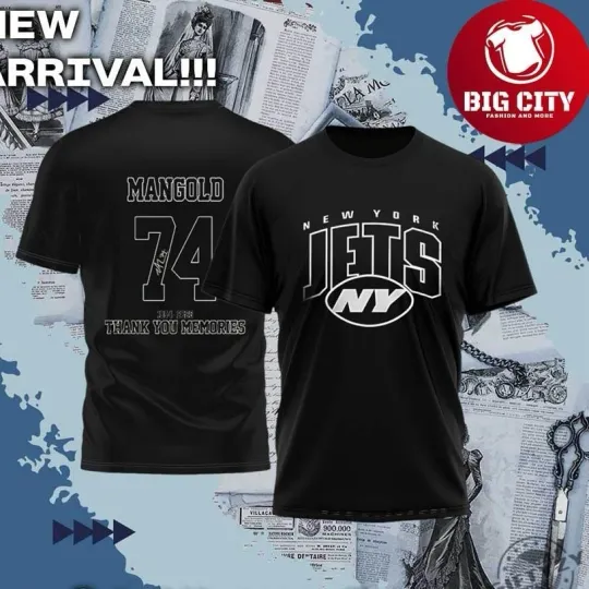 Discover Nick Mangold New York Jets Football Two Sided T-Shirt