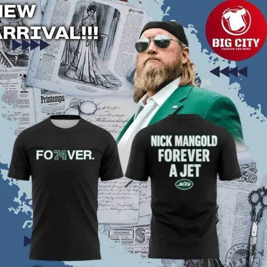 Discover Nick Mangold Forever Football T-Shirt Jet 74 Double Sided