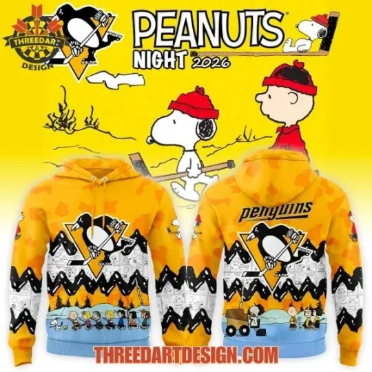Snoop Pittsburgh Penguins Peanuts Night 2026 All Over Print 3D Hoodie