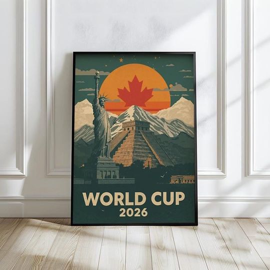 World Cup 2026 Poster , Football Wall Art, North America 2026 Print