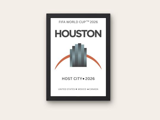 Discover World Cup 2026 Houston Poster | Houston Soccer Wall Art | Minimalist Sports Print | FIFA Host City | Digital Download