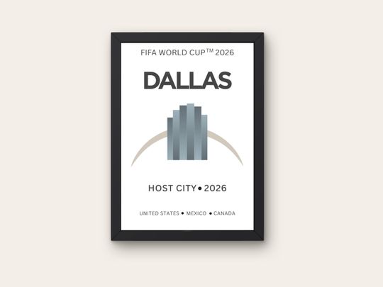 World Cup 2026 Dallas Poster | Dallas Soccer Wall Art | Minimalist Sports Print | FIFA Host City
