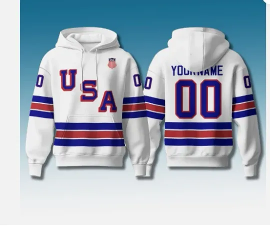 Team USA Hockey Olympic 2026 Hoodie All Over Print Size