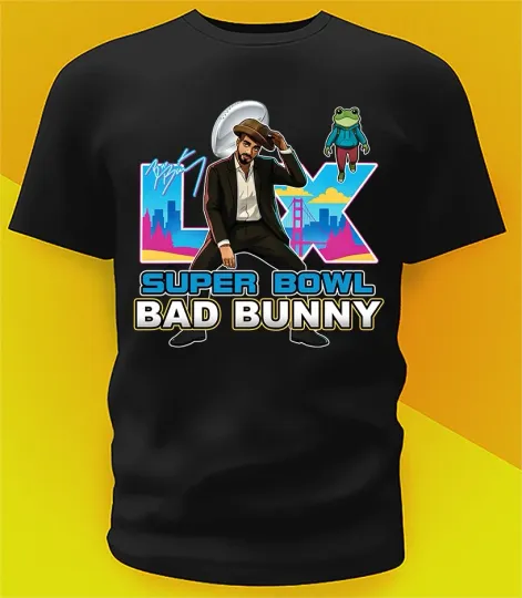Discover Bad Bunny X football V2 Super Bowl 60 LIX Shirt