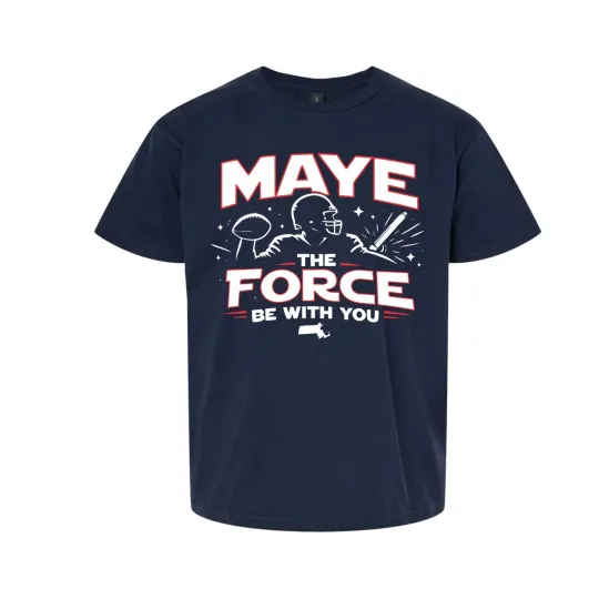 Discover Youth MAYE The Force - New England Boston Football Patriot Md-Xl Kids T-shirt