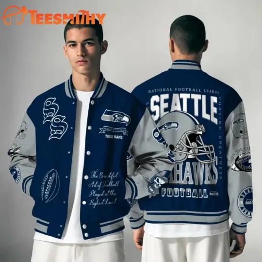 Discover Custom Name Seattle Seahawk Chasing Greatness Baseball Jacket S-5XL