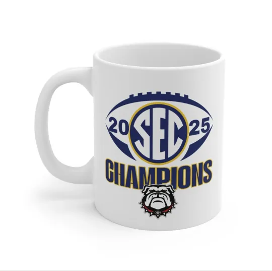 Discover 2025 SEC Champions GA bulldogs Coffee Mug