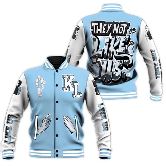 Discover Legend Blue Baseball Jacket - Dislike Us Graphic All Over Print Letterman Jackets