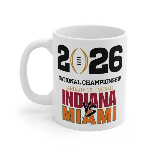 Discover 2026 National Championship Coffee Mug Miami vs Indiana