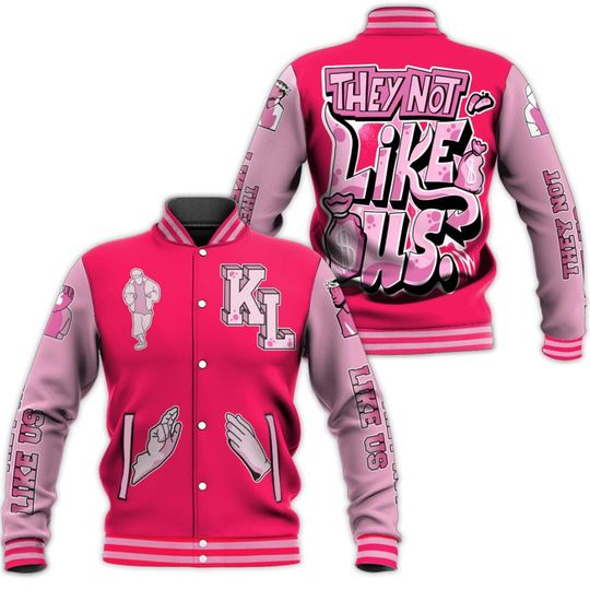 Discover Triple Pink Baseball Jacket - Dislike Us Graphic All Over Print Letterman Jackets