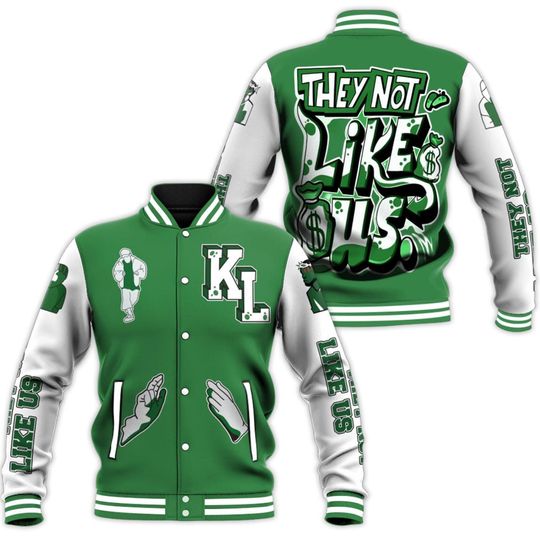 Discover Lucky Green Baseball Jacket - Dislike Us Graphic All Over Print Letterman Jackets