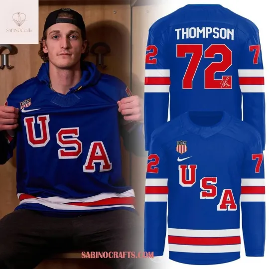 Discover Buffalo Sabre x USA Hockey Team 2026 Thompson Personalized Hockey Jersey