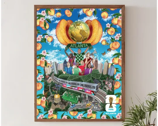 Discover FIFA World Cup 2026 Atlanta Host City Football Poster