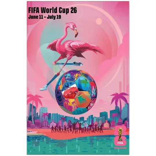 Discover FIFA World Cup 26 Miami June 11–July 19 2026 Poster