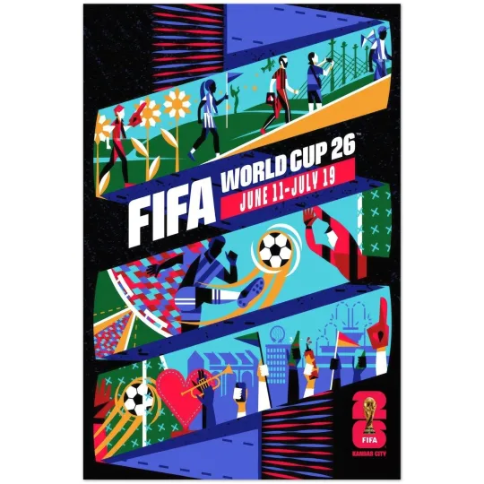 Discover FIFA World Cup 26 Kansas City Poster June 11–July 19 2026